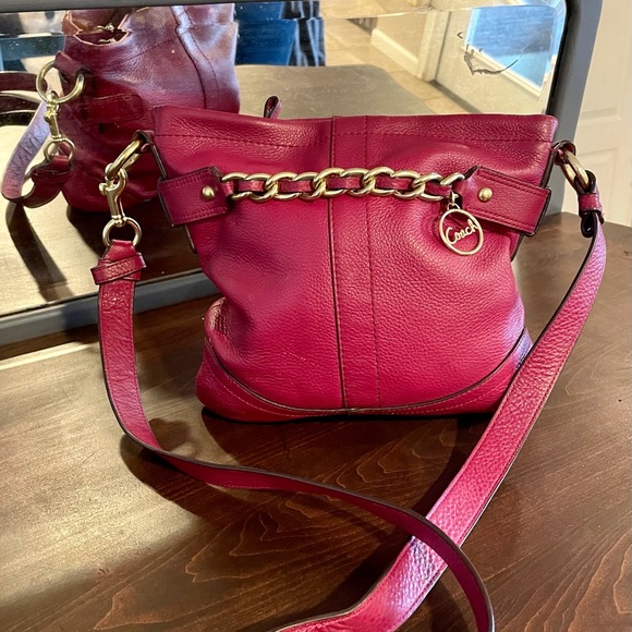 Coach Handbags - Coach Rasberry Pebble Leather Crossbody